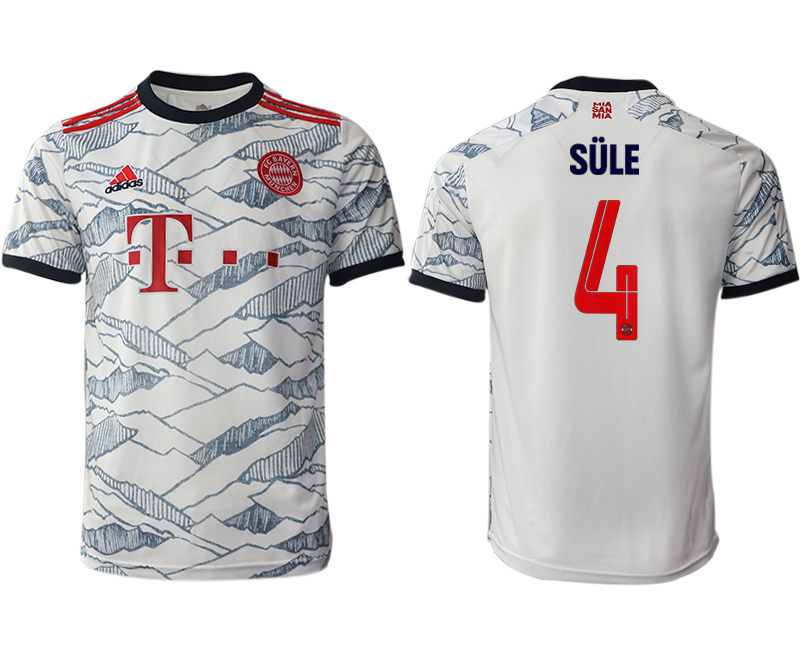 Men 2021-2022 Club Bayern Munich Second away aaa version white #4 Soccer Jersey->bayern munich jersey->Soccer Club Jersey